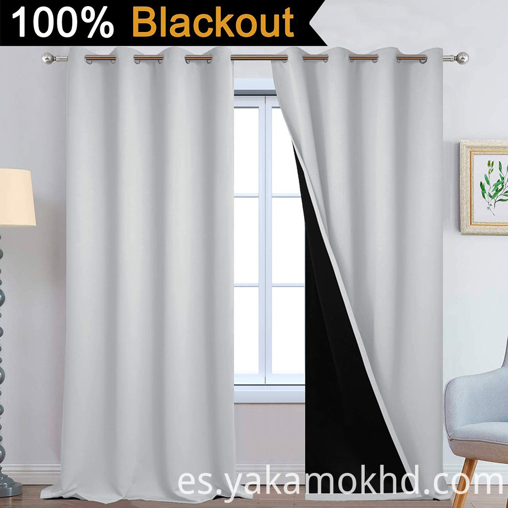 108 cortinas opacas gris claro 108 Light Grey Blackout Curtains